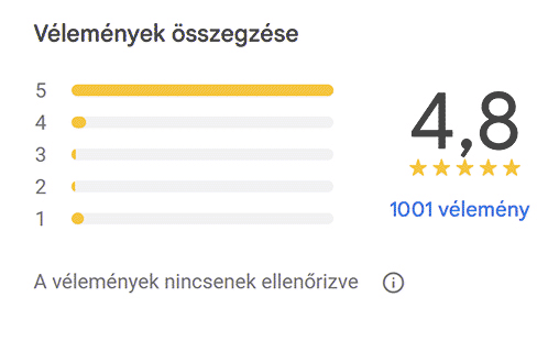 1001 Google értékelés